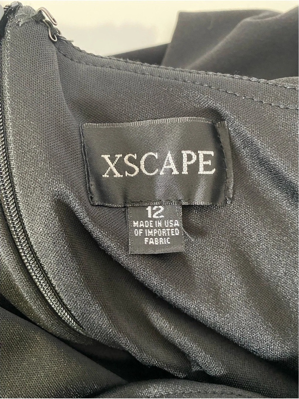 Xscape Black One-Shoulder Ruffle Evening Gown - Picture 7 of 9